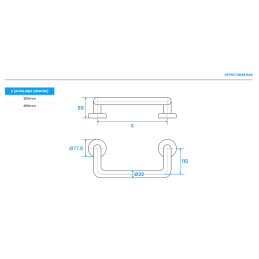 Grab Rail Concealed Fix - Offset